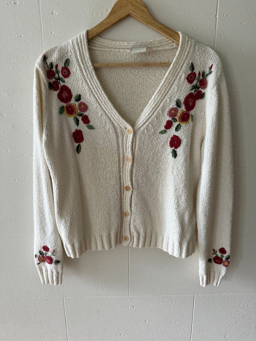 Vintage | Part Two Embroidered Floral Rose Cardigan | Cottagecore Cute | Small - Picture 1 of 10